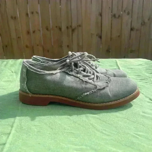 Banana Republic Men’s‎ Size 7 / 8.5 Women’s Gray Cloth Shoes Canvas Lace Up - Picture 2 of 8